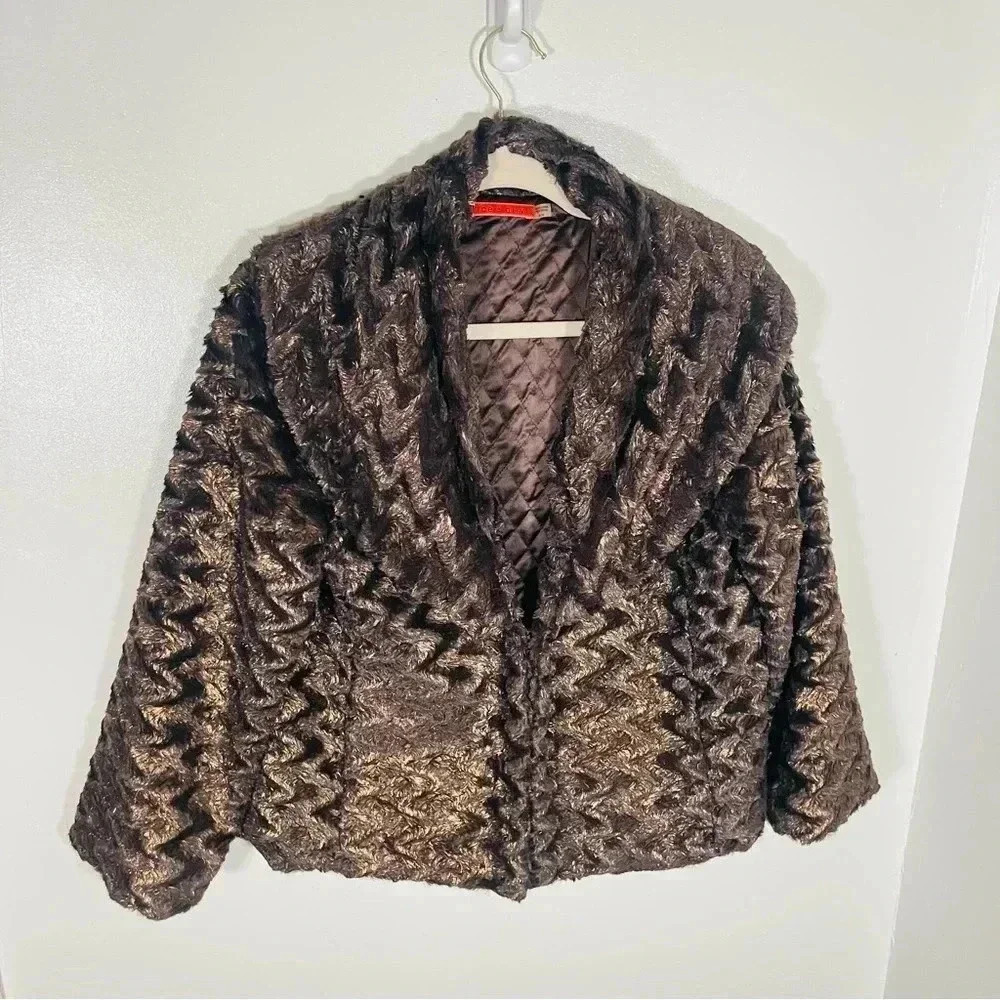 Alice + Olivia Zigzag Pattern Teddy Jacket - image 6